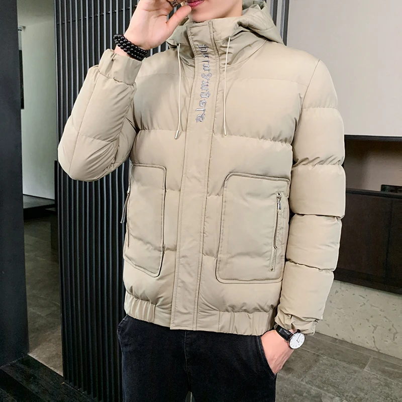 Padded jacket for men 2020 Winter new trend slimming down cotton suit winter casual and loose solid color Overcoats