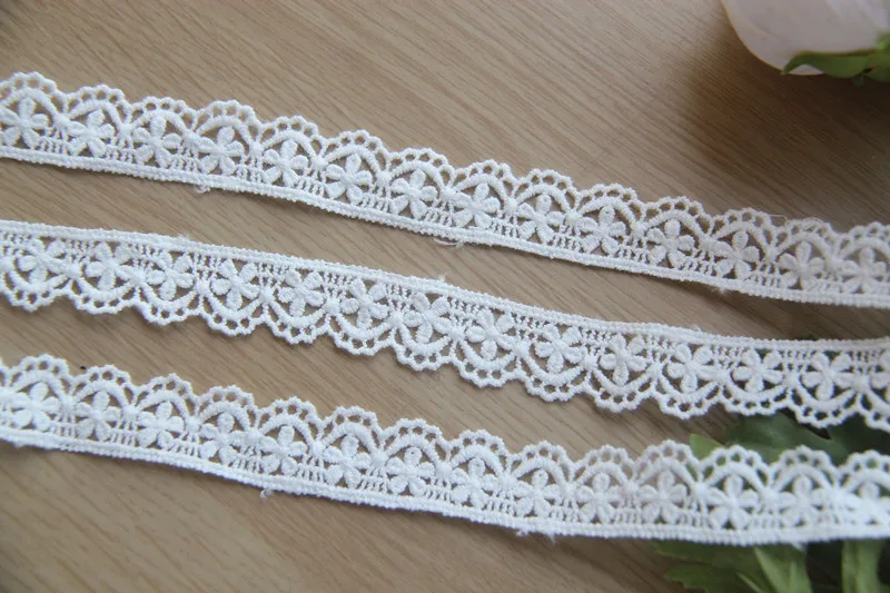 20 yard 1.7cm 0.66&quot wide ivory fabric embroidery tapes lace trim ribbon F10T311P181202F |