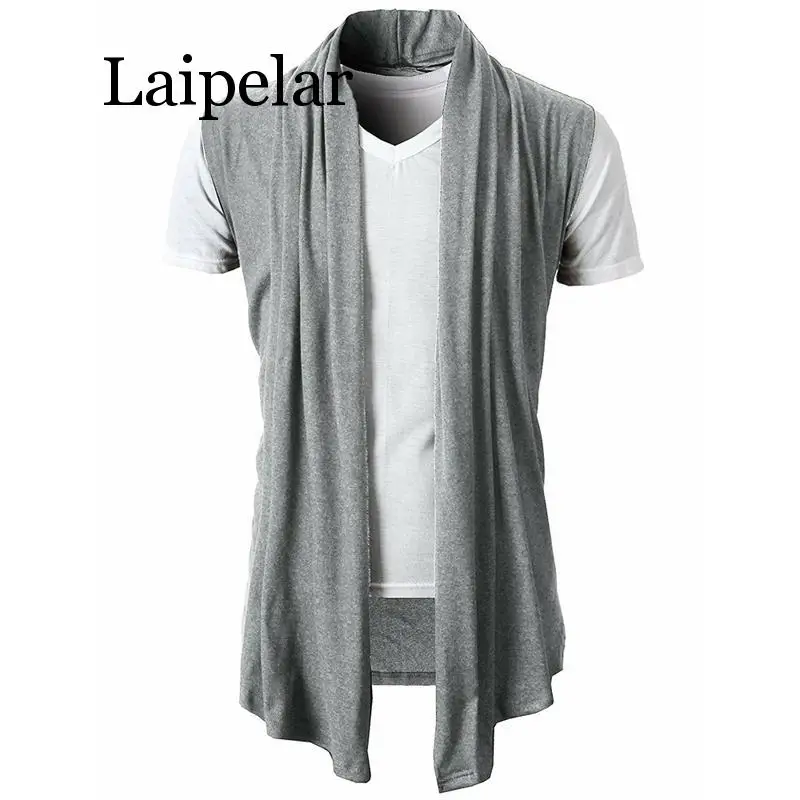 Новинка 2020 мужской модный кардиган куртка без рукавов платок жилет топ Прямая