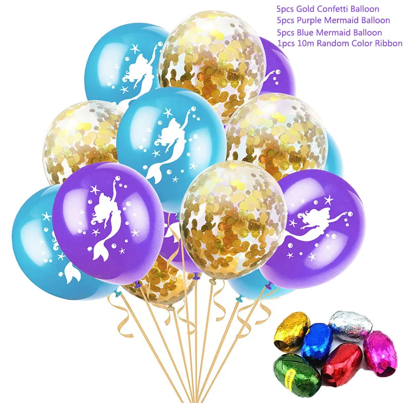 15pcs mermaid A STARLZMU 9 шт Русалка шары металлик хром шары Русалка цвета в фиолетовый зеленый и синий шары из латекса цвета металлик Вечерние - Цвет: 15pcs mermaid A