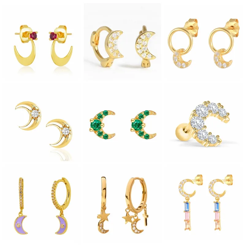 

925 Sterling Silver Simple Fashion Pavé Crystal Lightning Stud Earrings Women Exquisite Student Girlfriend Jewelry Accessories