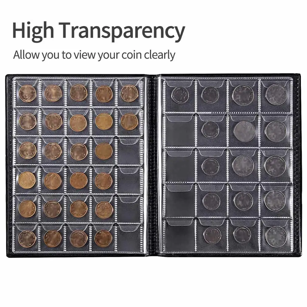 

250 Pockets Coins Collection Collecting Money Organizer Album Book For Collector Coin Holder Albums Mini Penny Coin Storage Bag