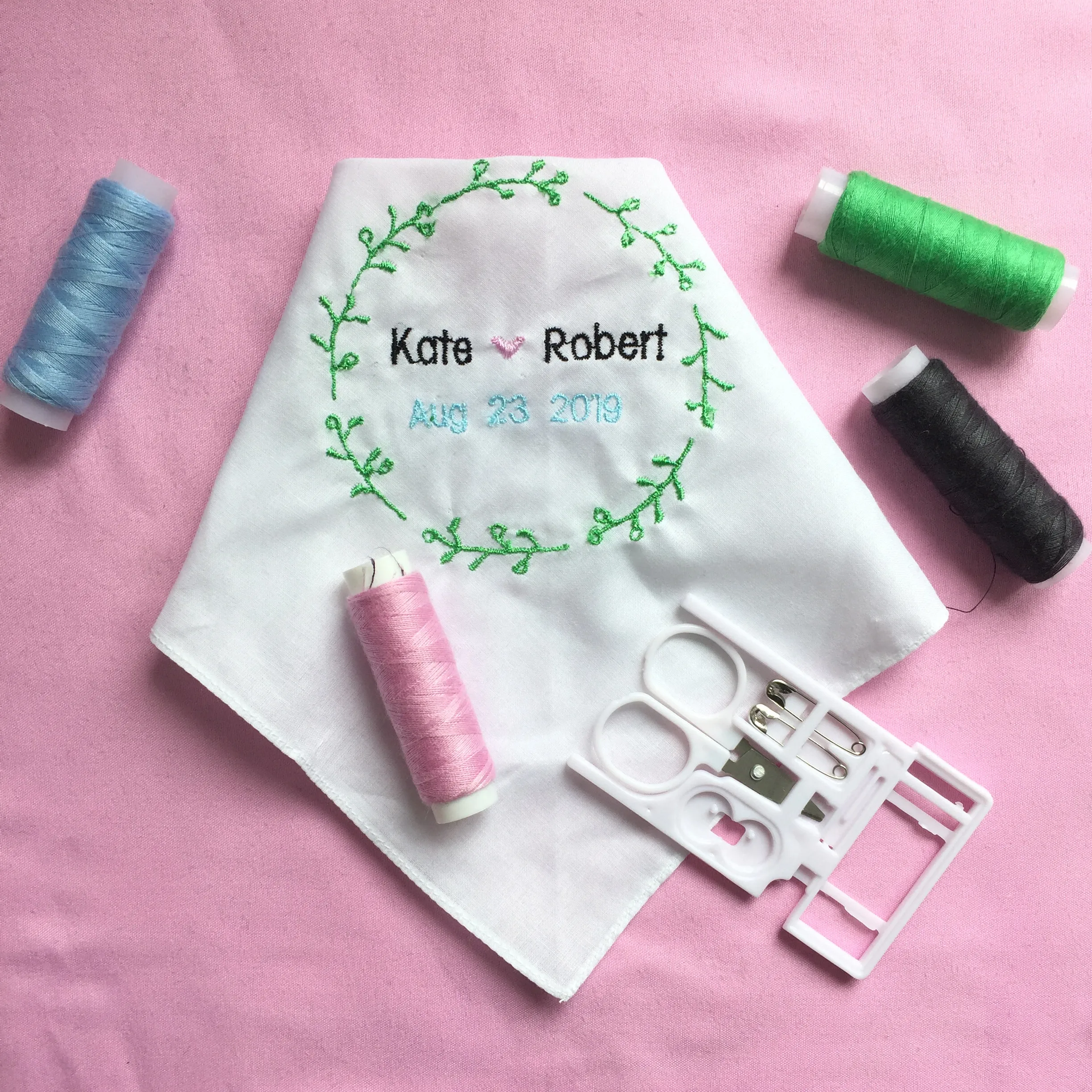 Индивидуальный свадебный подарок Вышитый носовой платок для невесты и жениха