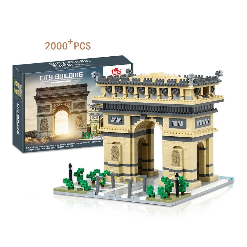 

2000pcs Luxury Mini Blocks World Creative Architecture France Triumphal Arch DIY Building Diamond Bricks Toy for Kids Gift 8004