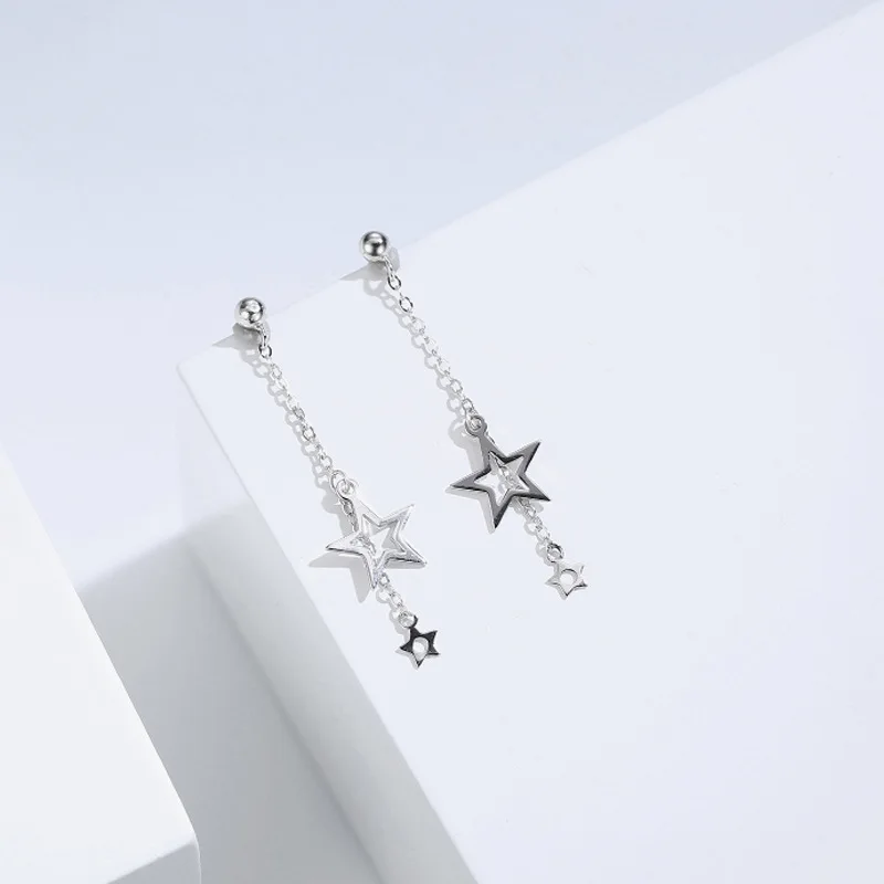 

Sweet Jewelry Hollow Star Earrings Two Wear Fashion And Personality Long Tassel Earrings For Girl Jewelry Gifts