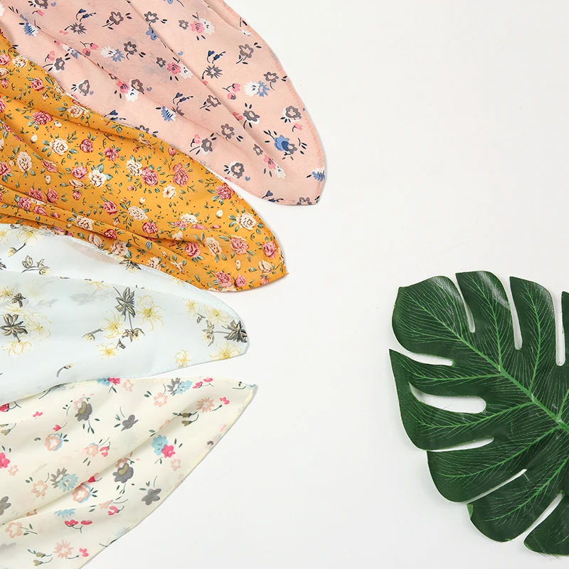 Новое поступление плиссированный цветочный шифоновый шарф шали большой размер