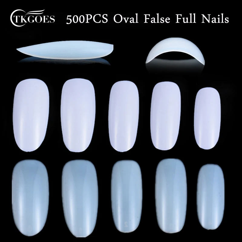 

500 шт. овальные полные круглые зеркальные/натуральные/белые накладные ногти для французского маникюра искусственные накладные ногти худож...