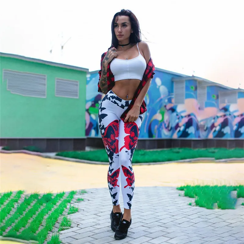 Женские 2019 осенние Стильные черные белые с принтом бабочки делать спортивные