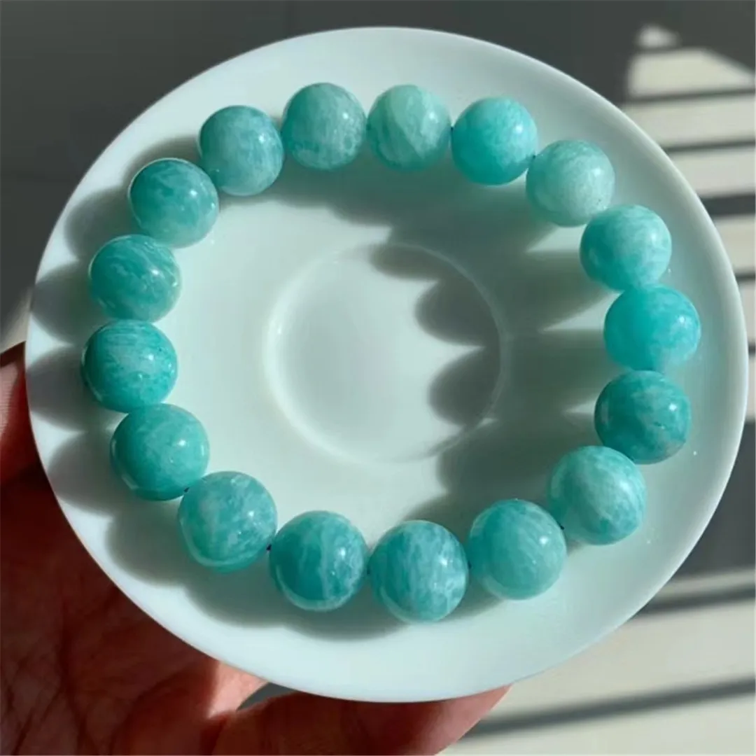 

12mm Natural Amazonite Bracelet For Women Lady Men Healing Gift Crystal Stone Round Beads Reiki Gemstone Strands Jewelry AAAAA