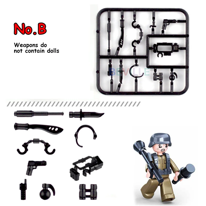 Мини военный спецназ оружие пистолет аксессуары строительные блоки снайперская