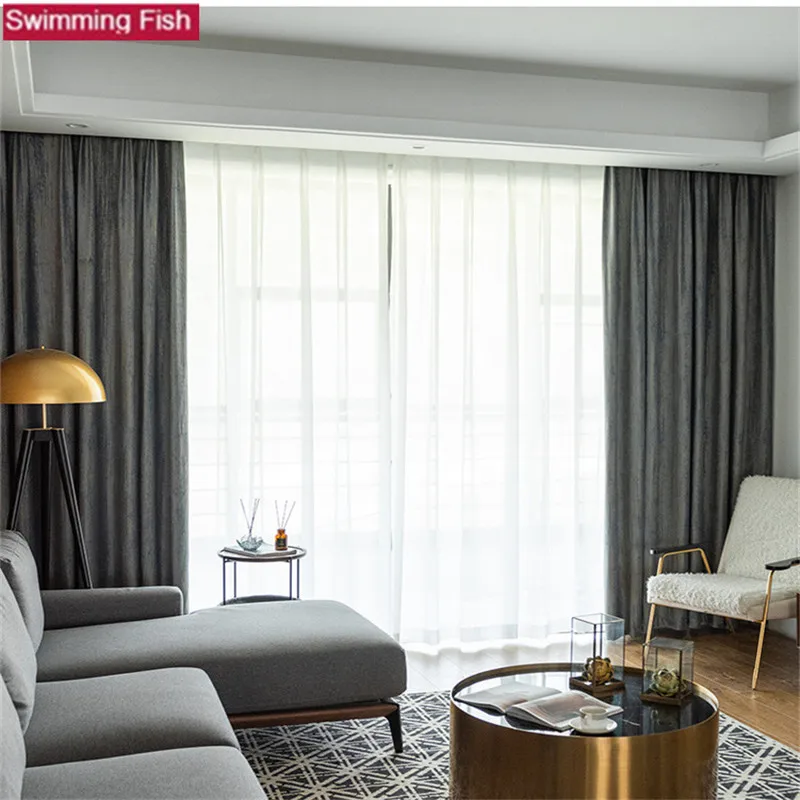 Скандинавские тяжелые шторы в стиле ретро роскошные декоративные оконные