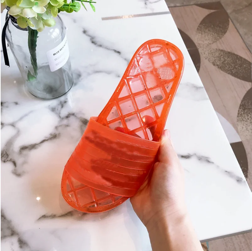 

2021pvc Sandals Women Luxury Designer Shoes Transparent Slippers Women Rubber Slippers on The Beach