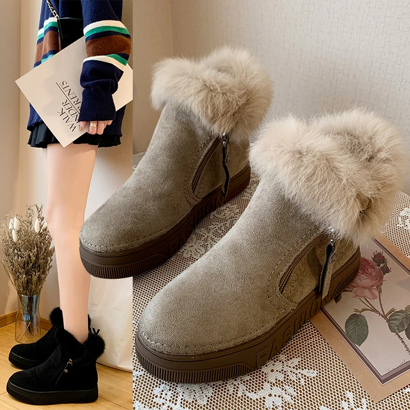ANYIOU/женские теплые полусапожки зимние женские ботинки Дизайнерская обувь с