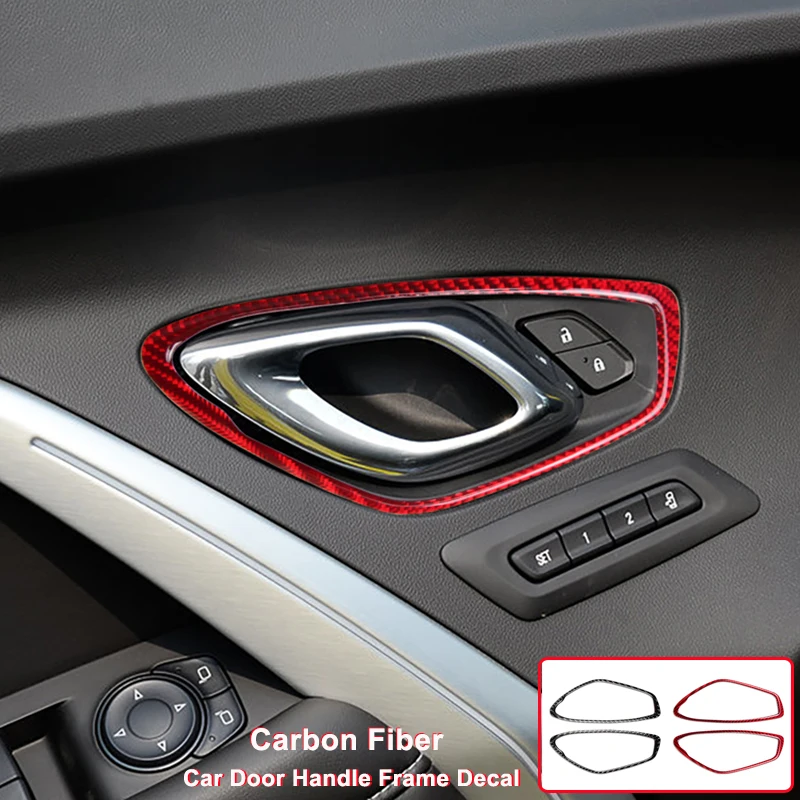 

Carbon fiber inner door handle frame decoration cover for Chevrolet Camaro 2016 2017 2018 2019 accessories interior stickers