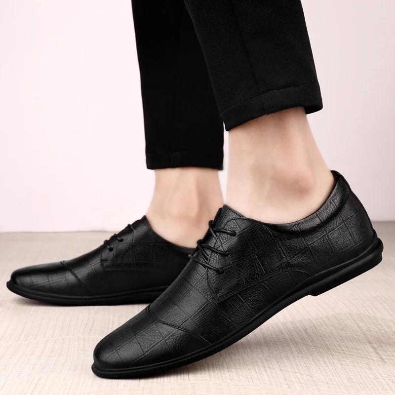 

sneaker shoes leather Mens flat fashion man black casual male causal for men Casual loafers sports mens shoe sale 2020 sport