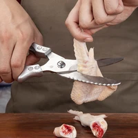 kitchen scissors duck knives chicken bone fish meat cutter shears stainless steel scale safety buckle cooking poultry culinary
