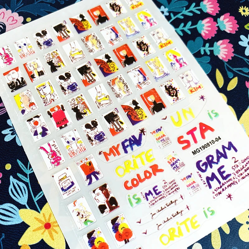 2020 последние абстрактная женщина 3d дизайн ногтей наклейки для Наклейка