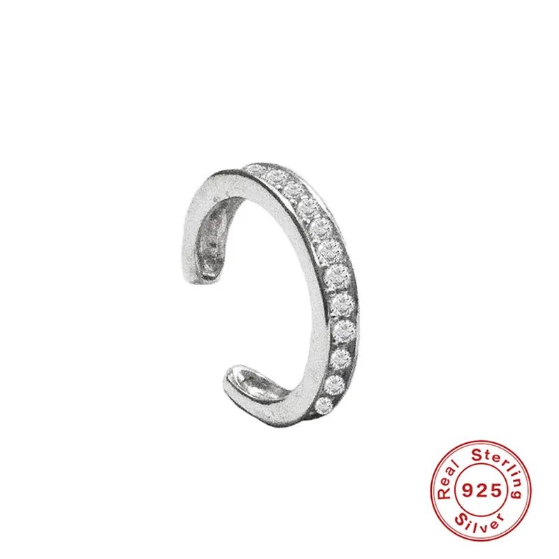 Real 925 Silver Earrings For Women Gold Small Girl Gift No Piercing Earring Punk Female Zircon Stone aretes R5 | Украшения и