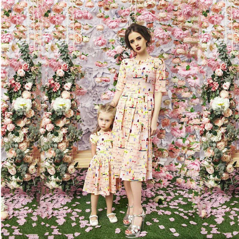 Bunvel/Элегантные платья для мамы и дочки одежда маленьких девочек с героями