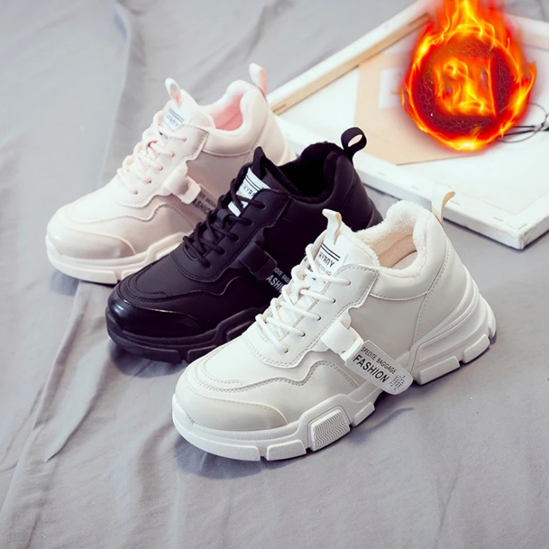 Женская Повседневная обувь из искусственной кожи модные женские кроссовки на