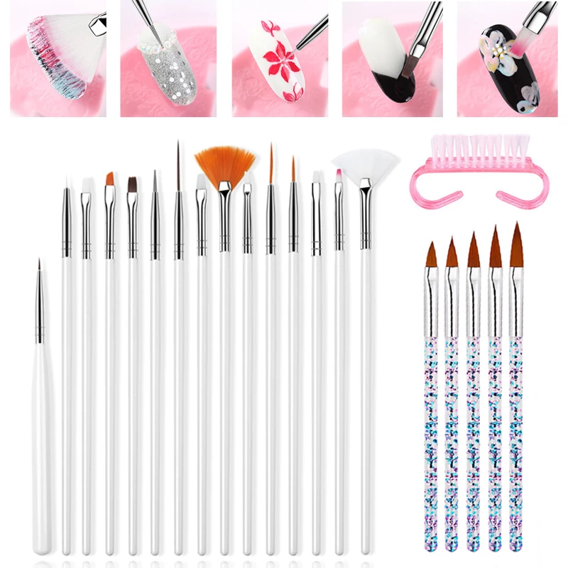 Профессиональный гель для ногтей кисти набор маникюра очистки акриловых красок