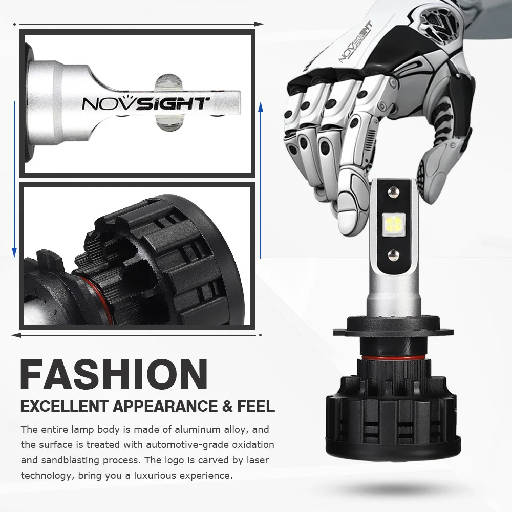 NOVSIGHT H4 светодиодный лампы CSP H7 светильник для автомобилей град H1 H3 H11 H8 H13 9005 9006 HB3 HB4