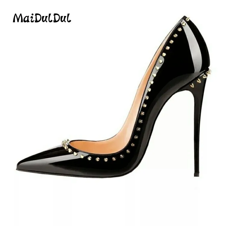 

Women's Solid Patent Leather Spring Autumn Matte Set Feet Fashion Single Shoes Rubber Female Matching Stiletto Super High Boots