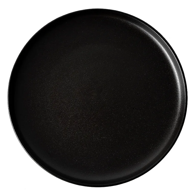Тарелка Черная матовая одноцветная устойчивая к царапинам столовая посуда