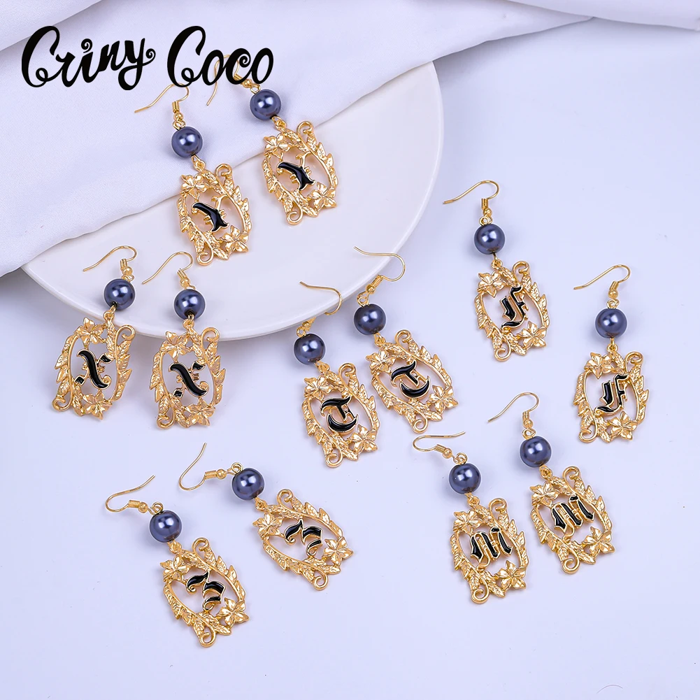 

SophiaXuan Fashion New 26 Initial Letter Earrings Hawaiian Micronesian Alphabet Jewelry Drop Dangling Earrings Earring for Women