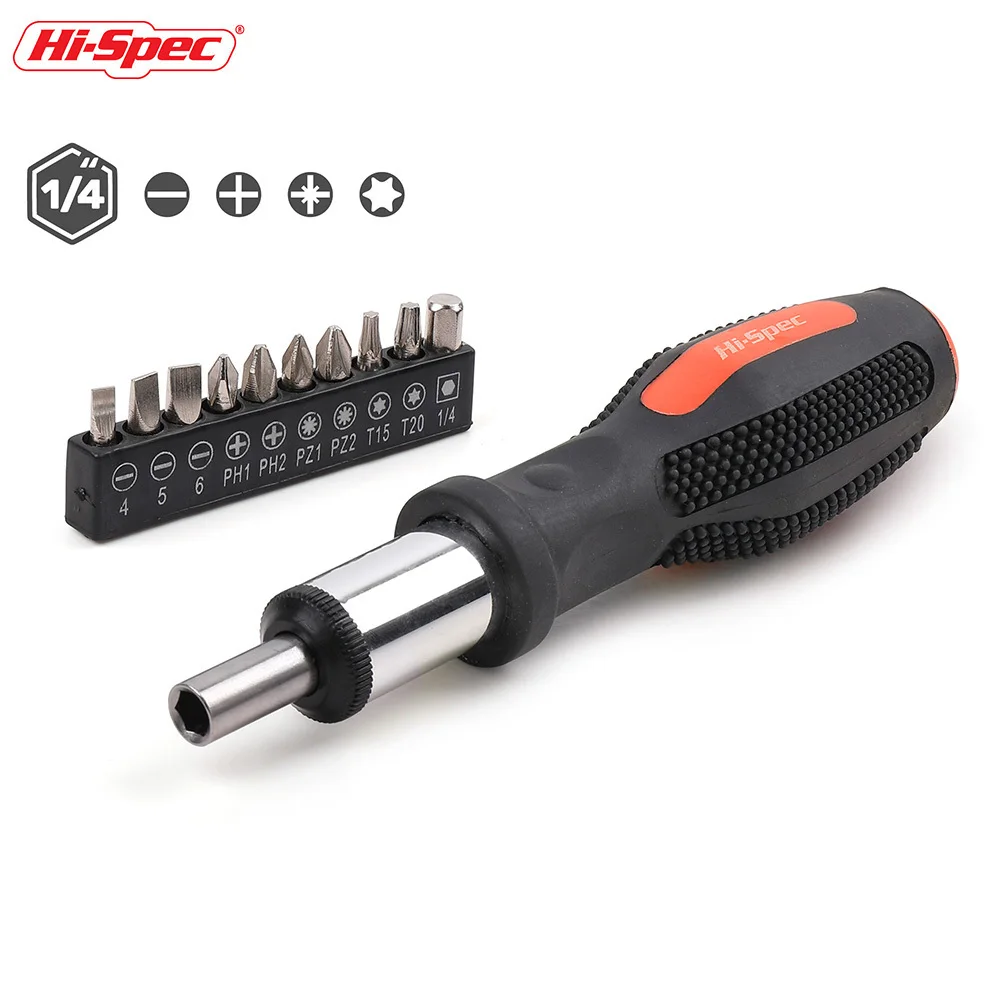 Hi Spec 11 шт. розовая трещотка Отвертка Набор бит шлицевая Phillips Torx Cr V сталь отвертка