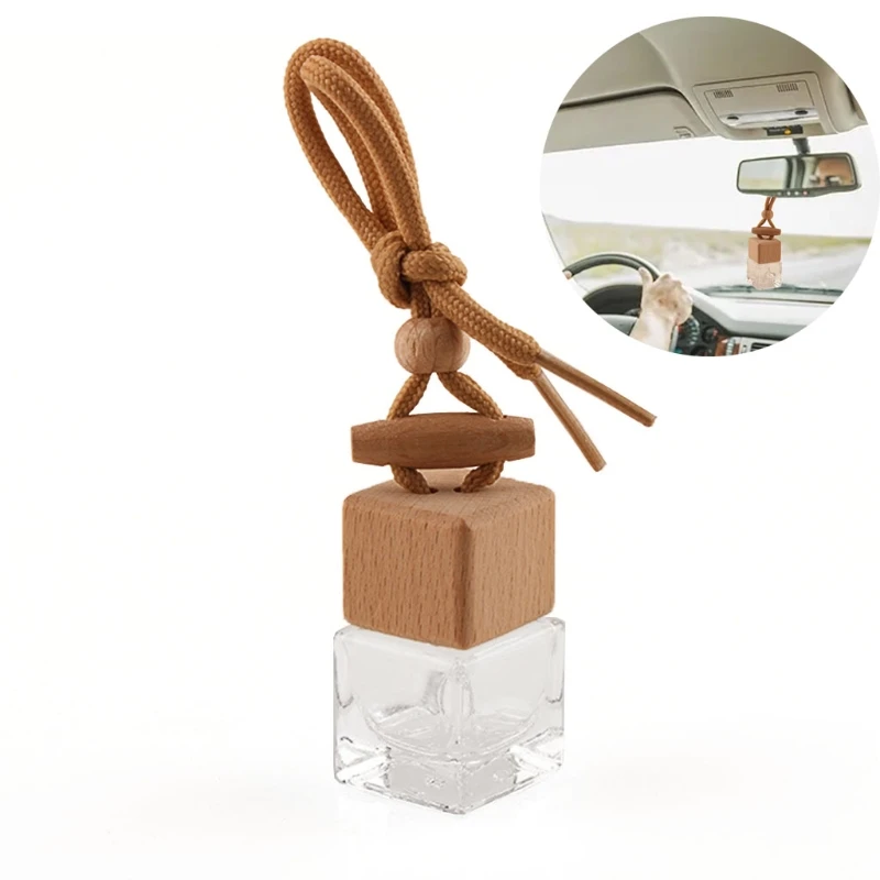 

Подвесная пустая стеклянная бутылочка для духов, бутылочки для эфирных масел, Автомобильные украшения интерьера автомобиля