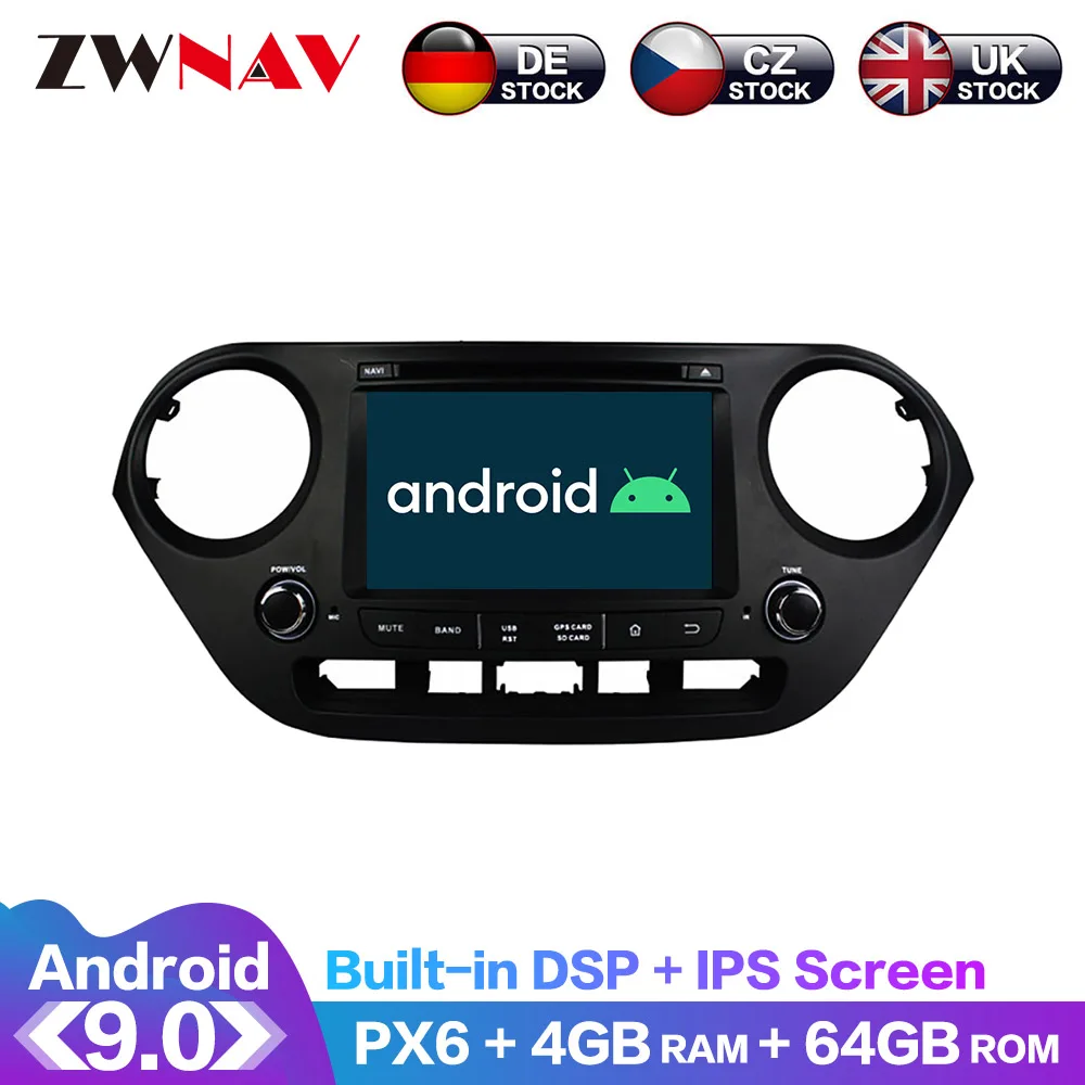 

Android 9 IPS экран PX6 DSP для Hyundai I10 I-10 2013 2014-2018 автомобильный DVD GPS мультимедийный плеер головное устройство радио Navi Audio Stereo