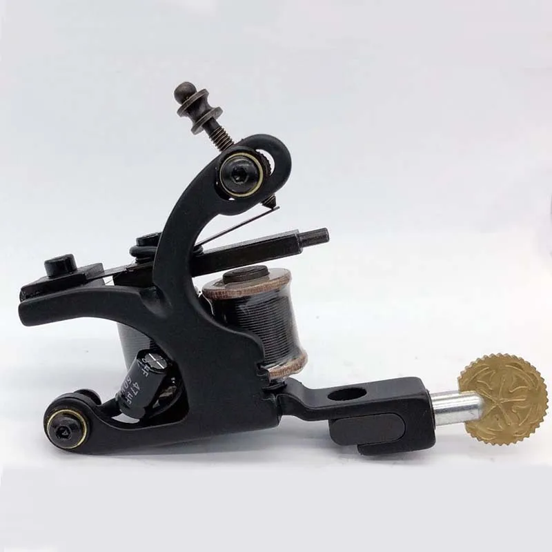 

Precise Cast-iron Tattoo Machine 10 Warp Coils Tattoo Machine For Liner Shader Handmade Tattoo Gun Free Shipping TM-1129