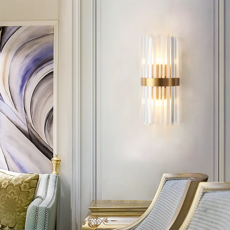 

Modern LED Wall Lamp Bedside Living Room TV Background Wall Light Stair Aisle Crystal Bedroom Decor Indoor Lighting Wall Sconce