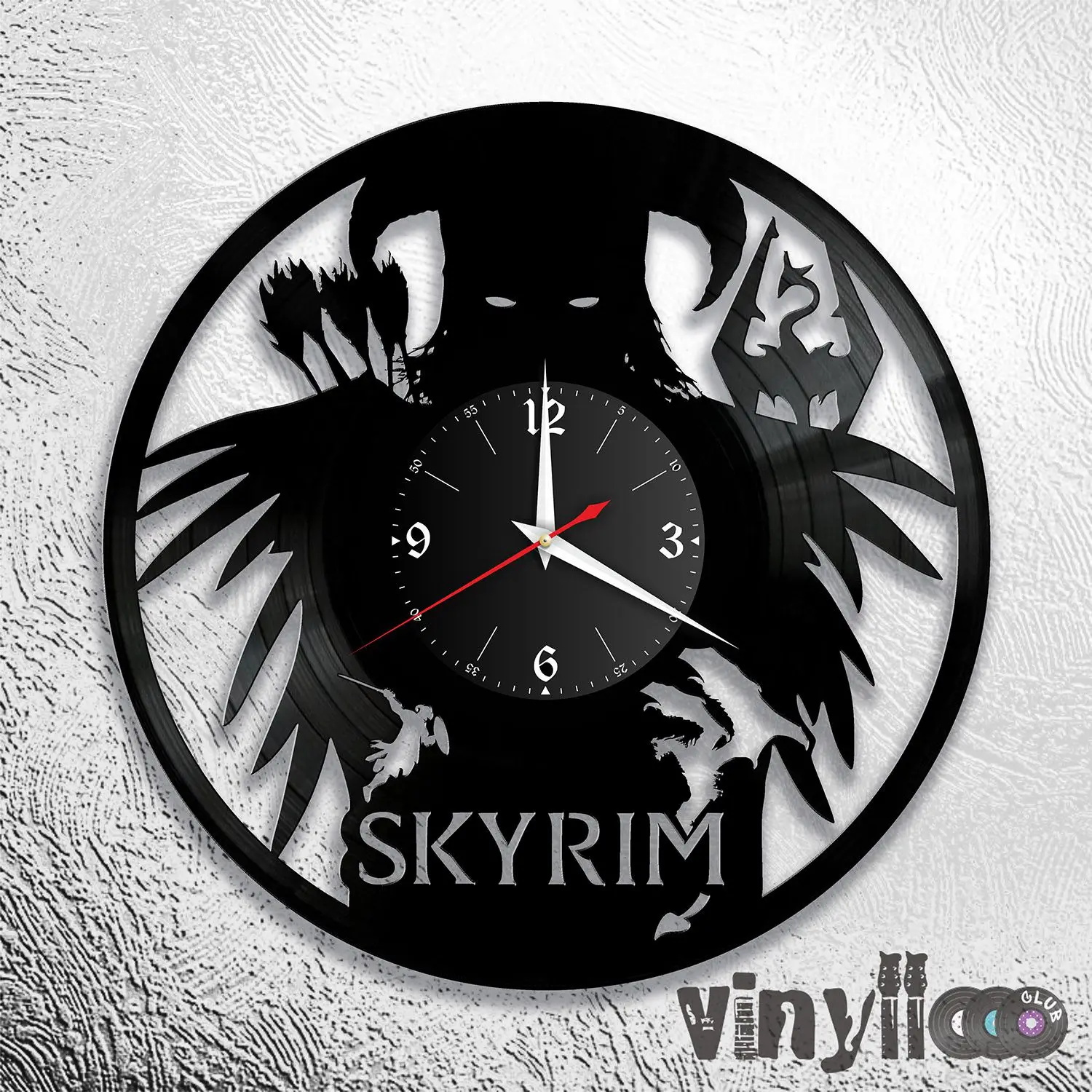 Часы Skyrim из винила [Версия 1] | Дом и сад