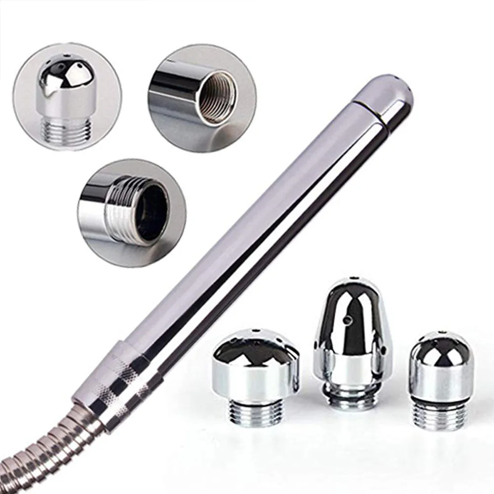 

4pcs/set Stainless Steel Three-head Enema Cleaner Metal Rinse Cleaning Tools Stimulator Toys Adult Products
