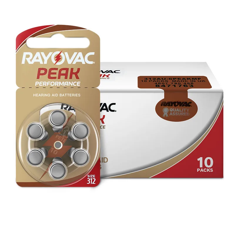 

Laifa Rayovac Hearing Aid Batteries A312 312A ZA312 312 PR41 60 PCS Zinc Air 312/A312