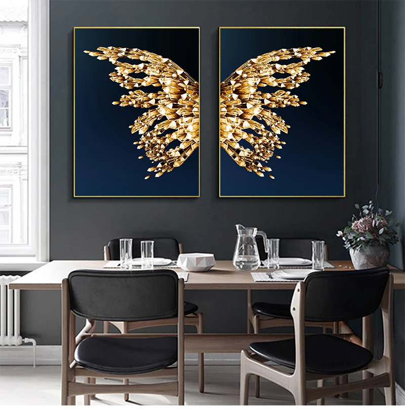 

Абстрактный холщовый постер с крыльями бабочки, скандинавский настенный художественный постер, печать, минималистичное нордическое украш...