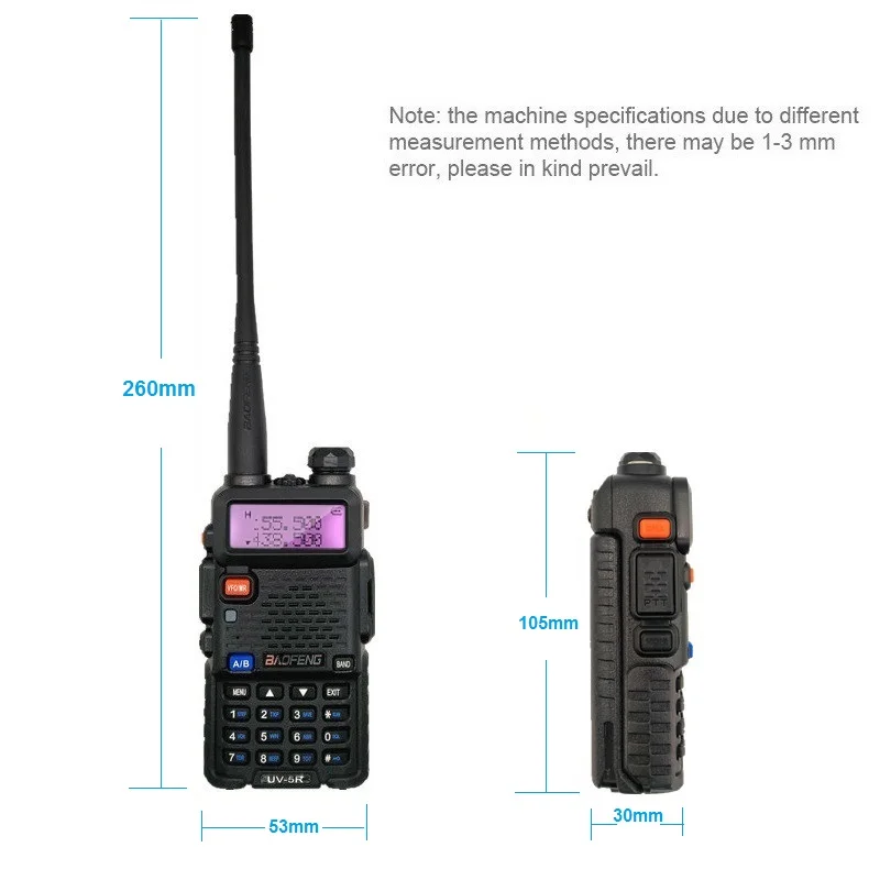 baofeng uv 5r 8w walkie talkie vhf uhf two way radio station transceiver ham cb radio amateur uv5r talki walki for hunting 10km free global shipping