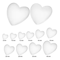 81012161820253040mm heart shape flat back glass cabochon transparent clear crystal cabochon cameo for diy jewelry making