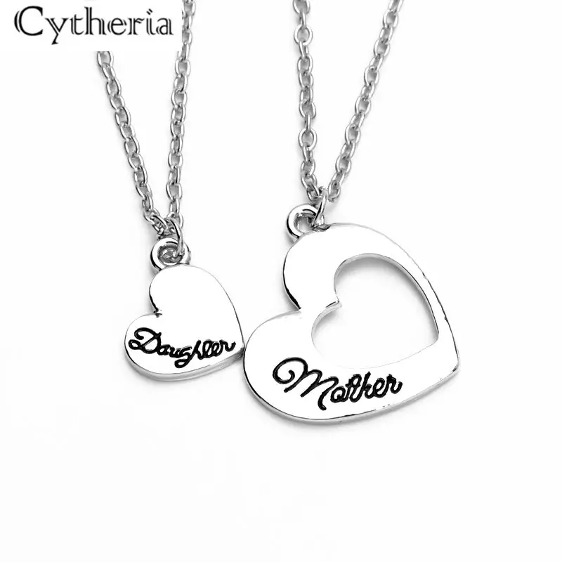 

Statement Heart Mother Daughter Necklaces Hollow Splicing Necklace polishing letter Jewelry mother's day Gift For Mom/Daughter