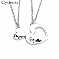 statement heart mother daughter necklaces hollow splicing necklace polishing letter jewelry mothers day gift for momdaughter