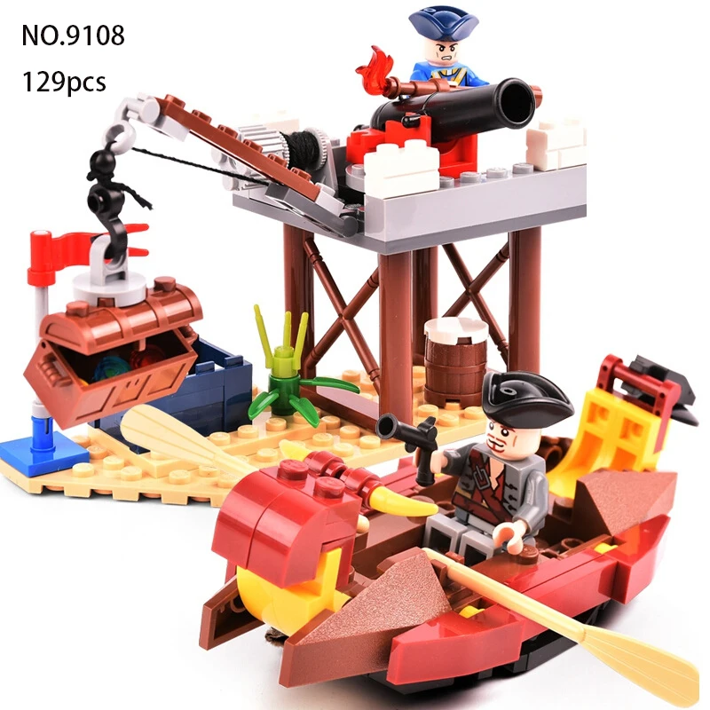 Большой черный жемчуг строительные блоки совместимы с legoings Пираты корабль