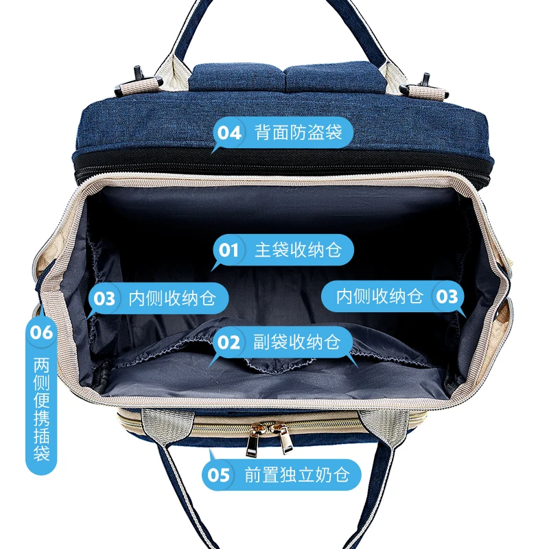 

Diaper Bag Backpack Baby Nappy Changing Bags Multifunction Waterproof Travel Back Pack with Pad Stroller Straps Pacifier Case