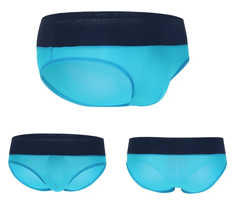 6PCS Men's Briefs Underwear U Convex Pocket Ultra-thin Transparent Ice Silk Men's Briefs Fork Low Waist Small Pants Sexy Shorts