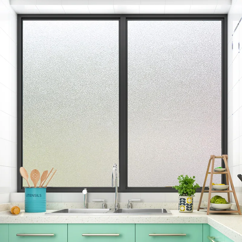 

High Quality Static Cling Frosted Decorative Window Film.Vinyl matte Privacy Glass Stickers Non Adhesive Film on Bathroom Window