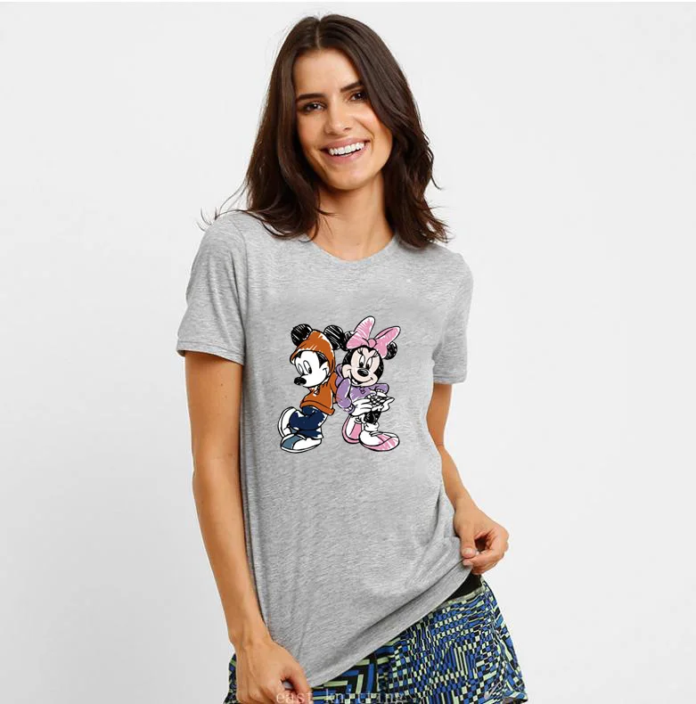 

New creative parent-child mouse personalized print casual Pullover short sleeve T-shirt