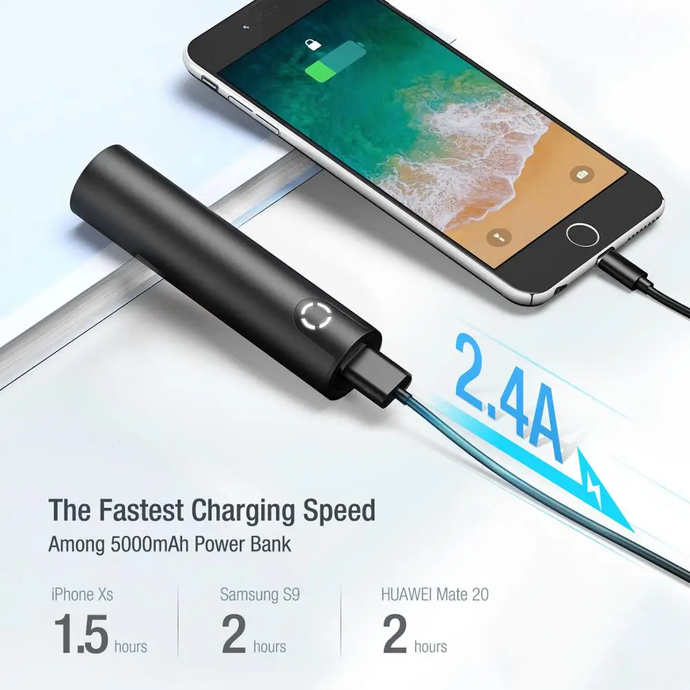 5000 мАч Мини банк питания с USB портом для iPhone samsung Xiaomi Внешний аккумулятор