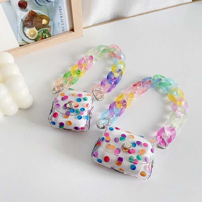 

3D Acrylic Bracelet Plastic Case for Airpods 1 2 Cute Cartoon Wireless Bluetooth Headset Colorful Cover for AirPods Pro Gift