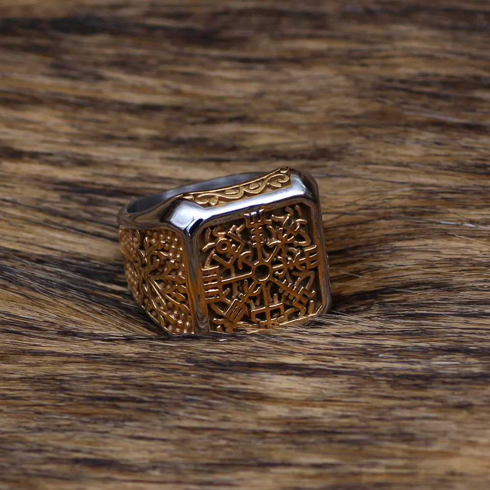 Мужское кольцо викингов из нержавеющей стали с подарочным мешком | Украшения и